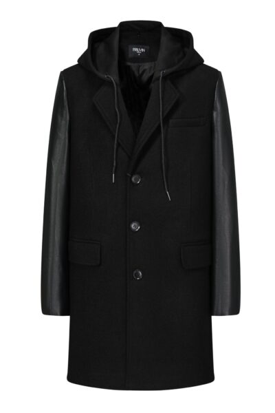 Classic hooded coat with drawstring